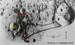 Apollo 11 landing site map