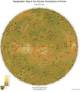 Image of the Artemis Hemisphere of Venus topo map