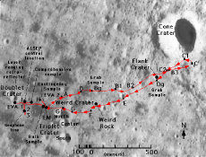 Apollo 14 traverse map