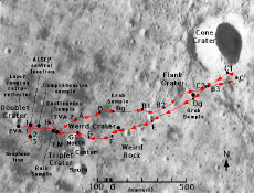 Apollo 14 traverse map